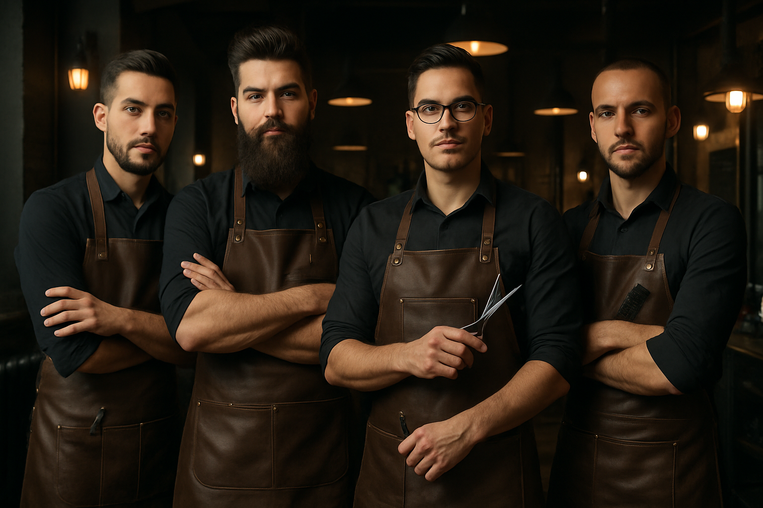 Equipe da Só os da Barbearia em ambiente sofisticado